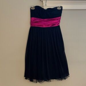 Black and Pink Strapless Dress